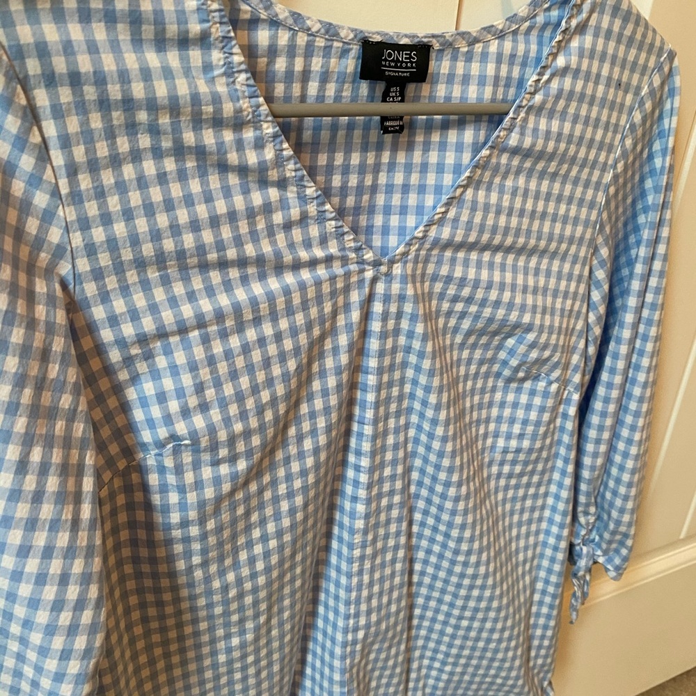 Checkered long sleeve top